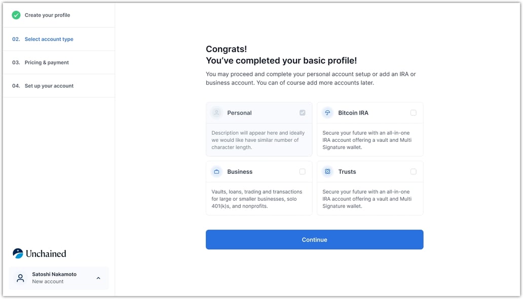 How do I set up a business account?
